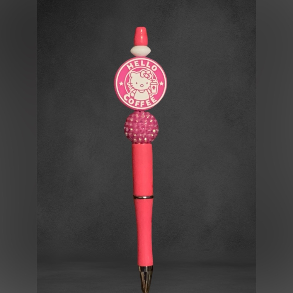 Hello Kitty Coffee Beaded and Embellished Pen